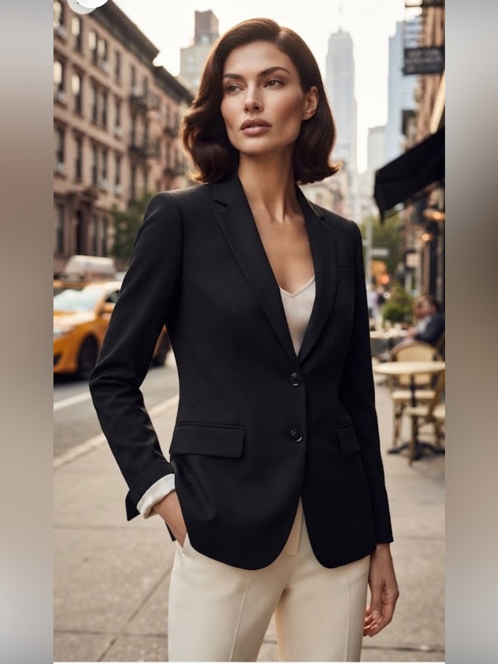NWOT Banana Republic Black Long And Lean Wool Blazer